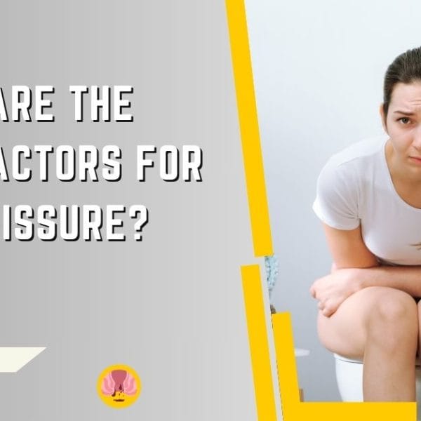 Informative image by Dr Rajarshi Mitra Specialist Laparoscopic Surgeon & Proctologist Abu Dhabi, depicting the risk factors for anal fissure. It shows a person sitting on a toilet, clutching their abdomen, with a concerned expression that suggests discomfort or pain. The clear, bold text 'What are the risk factors for anal fissure?' is placed prominently at the top, accompanied by a medical icon for anal fissure. The image is designed to educate viewers on the potential causes of this condition.